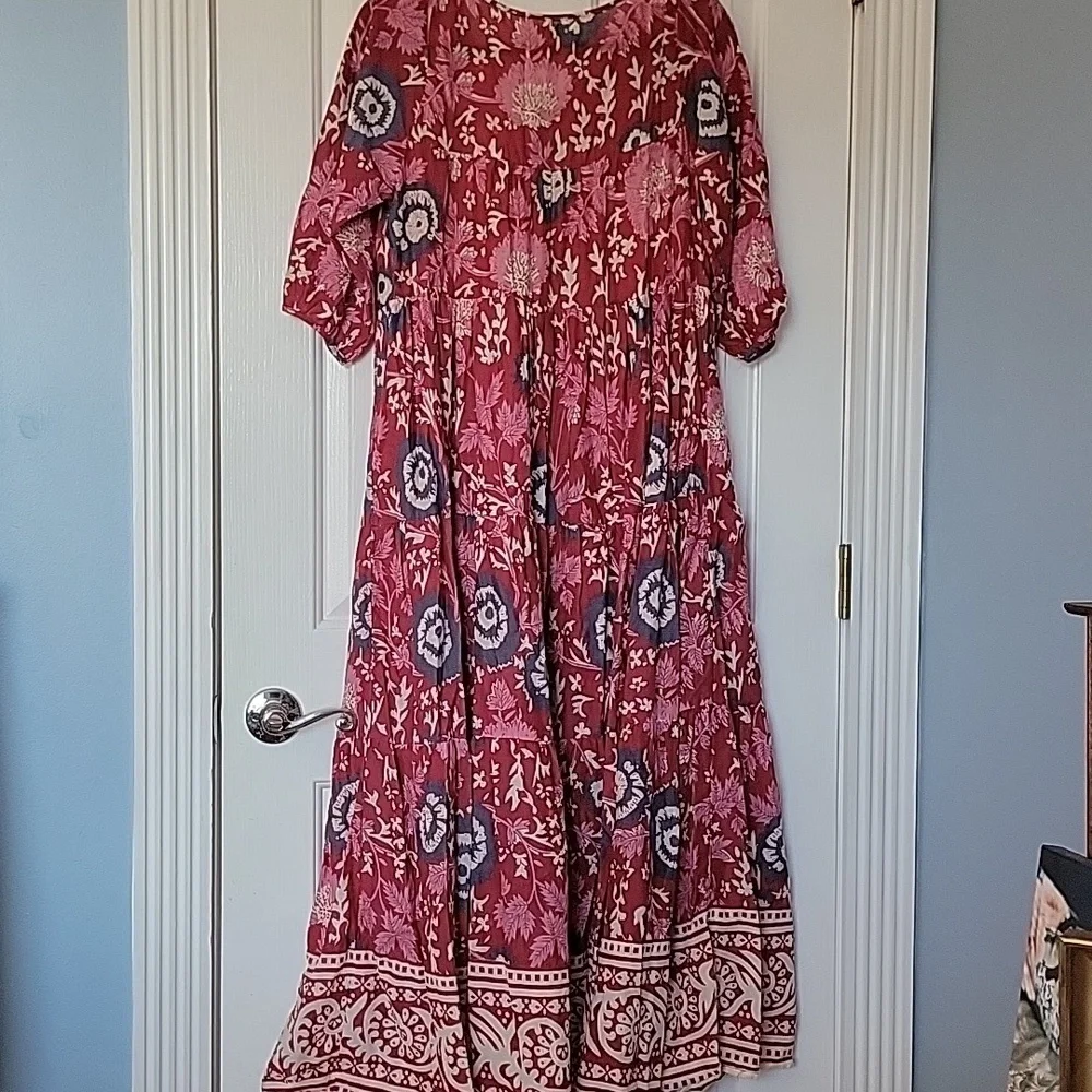 NATURAL LIFE Auguste Floral Dress XS X Small Pink Bohemian Hippie - Picture 6 of 9